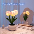 Pikkukuva 2 / 9: LED Tulip pöytävalaisin tekokukka VALKOINEN white