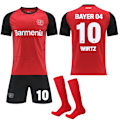 Miniatyrbilde 1 av 3: 2024-2025 Bayer 04 Leverkusen Hjemme Barn Fotballdrakt Sett Nr. 10 Wirtz 28