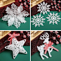 Miniatyrbilde 3 av 10: 5 stk Christmas Snowflake Flakes Vinduspynt A A A