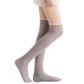 Miniatyrbillede 10 af 10: Over Knee Socks Høje Fuzzy Socks SORT Black