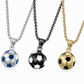 Miniatyrbillede 10 af 10: Fodbold halskæder Casual fodbold vedhæng SORT Black