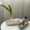 Miniatyrbillede 3 af 10: 1 stk Natbordsbakke Opbevaringsbakke Badeværelsesorganiseringsbakke White 1 Pcs-1 Pcs