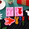 Miniatyrbillede 4 af 5: 4 stk Deer Elk Nøgleringe Silikone Forme Resin Nøglering Forme