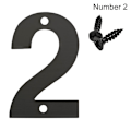 Pikkukuva 1 / 10: 4 tuumaa/10 cm ovitarra Numerokilpi NUMERO 2 NUMERO 2 Number 2