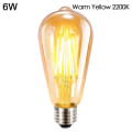 Miniatyrbild 1 av 10: LED glödlampa Vintage Bulb 6WWARM GUL 2200K VARM GUL 6WWarm Yellow 2200K
