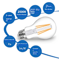 Miniatyrbilde 8 av 10: LED lyspære Vintage Bulb C35 PULLING TAIL C35 PULLING TAIL C35 Pulling  tail