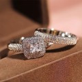 Miniatyrbilde 3 av 8: 2 STK Zirkon Micro-Inlaid Ring Diamantringer STØRRELSE 9 STØRRELSE 9 size 9