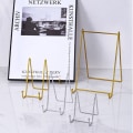 Miniatyrbilde 6 av 8: Jern Display Stativ Wire Iron Staffeli SVART L black L