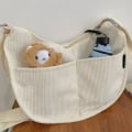 Miniatyrbilde 4 av 10: Lerret skulderveske Crossbody bag HVIT white