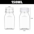 Miniatyrbillede 3 af 10: 4 Stk Juiceflasker Klare drikkebeholdere 150ML HVID LÅG 150ML White Lid