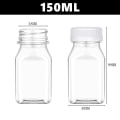 Miniatyrbillede 3 af 10: 4 Stk Juiceflasker Klare drikkebeholdere 150ML SORT LÅG 150ML Black Lid