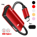 Miniatyrbilde 10 av 10: 3 stk lydladeadapter USB Type-C til 3,5 mm jack RØD 3 STK red 3pcs-3pcs