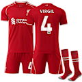 Miniatyrbillede 1 af 2: 2025-2026 Liverpool Hjemmebane Børnefodboldtrøje Sæt Nr. 4 Virgil adult S