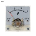 Miniatyrbillede 1 af 10: DC Voltmeter Analog Panel Meter 0-15V 0-15V 0-15V