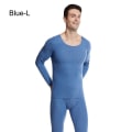Miniatyrbillede 1 af 10: Termoundertøj til mænd komplet sæt Long Johns Top & Bottom BLÅ L Blue L