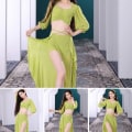 Pikkukuva 6 / 10: 2kpl/ set Vatsatanssiasut Tanssijahame GREEN M Green M