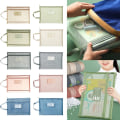 Miniatyrbillede 5 af 10: 2 Stk Dokumenttaske Brevpapir Penalhus Opbevaringspose GRÅ Gray Double Layered-Double Layered