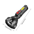 Miniatyrbillede 2 af 10: Eksplosion LED lommelygte USB genopladelig lys søgelygte