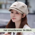 Miniatyrbilde 2 av 10: Retro Visir Hat Octagonal Beret KAFFE coffee