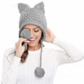Pikkukuva 1 / 10: Virkattu neulottu hattu Pipohattu VAALEANHARMAA Light Grey