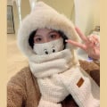 Miniatyrbillede 3 af 10: Tørklædehandsker Maskesæt Bear Ear Hat STYLE 3 STYLE 3 Style 3
