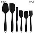 Miniatyrbillede 10 af 10: 6 Stk Silikonespatel Bagespatel SORT Black