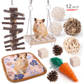 Miniatyrbilde 2 av 10: Hamster Chew Lekesett Naturlig Tre Rotting Ball Tilbehør 8 STK 8pcs
