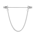 Pikkukuva 1 / 10: Kaulustanko Pin Solmio Rintakoru SILVER SINGLE CHAIN ​​SINGLE CHAIN Silver Single Chain-Single Chain