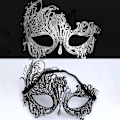 Miniatyrbillede 5 af 10: Dance Masquerade Metal Mask SORT TYPE 2 TYPE 2 black type 2-type 2