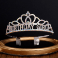 Miniatyrbillede 6 af 9: Fødselsdagskrone Tiara Krystal Rhinestone Krone MULTICOLOR Multicolor