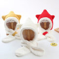 Miniatyrbild 8 av 8: Stjärnformade mössor Kepsar Casual Plysch Hatt Scarf Red