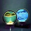 Miniatyrbild 9 av 10: 3D Moving Sand Art -pöytälamppu Quicksand Painting Night Light Yellow