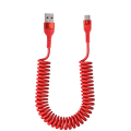 Miniatyrbilde 6 av 10: Fjær Datakabel Mobiltelefon Ladekabel RØD 1MTYPE C TYPE Red 1mType C-Type C