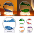 Miniatyrbild 1 av 10: 3D Moving Sand Art Bordlampe Quicksand Painting Night Light Purple