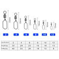 Miniatyrbillede 2 af 9: 50 stk Fishing Snap Connector med Pin Rolling Swivel 2 2 2