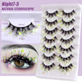 Miniatyrbillede 10 af 10: 7 Par Glitter Lashes Night Luminous False Eyelashes NIGHT7-5 Night7-5