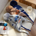 Miniatyrbild 3 av 10: Baby Boy Bonnet Fur Ball 6 6 6