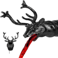 Miniatyrbild 6 av 8: 2st Hjorthjorthuvud Vinluftare Hällpip Vinkaraff Deer&Lion