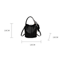 Miniatyrbillede 4 af 10: Vævet Bucket Bag Crossbody taske SORT BLACK