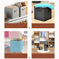 Miniatyrbild 3 av 10: Canvas Förvaring Folding Box KAFFE coffee