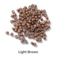 Miniatyrbilde 1 av 10: 500STK Hårperler Mikrolenker Ringer LYSEBRUN Light Brown
