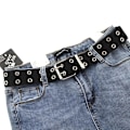 Miniatyrbillede 1 af 9: Nylon flettet bælte dobbelt pin spænde linning SORT black
