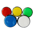 Miniatyrbillede 7 af 8: 3 stk Arcade Button Game Player Button HVID white