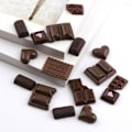 Miniatyrbillede 2 af 4: 60 Stk Simulering Chokolade Charm Chokolade Resin Flatback Fake