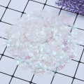Miniatyrbilde 1 av 10: 100g/Pakke Iridescent Shining Shell Shell Paljetter HVIT HVIT White