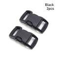 Miniatyrbillede 1 af 10: 2stk Side Release Spænde Buede Paracord Spænder SORT Black