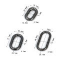 Miniatyrbilde 2 av 10: 5stk Fjær Ovale Ringer Veske Beltespenner SORT 48,3X25MM Black 48.3x25mm