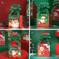 Miniatyrbilde 5 av 10: 4 stk julegodteriboks Sløyfe gaveesker 3 3 3