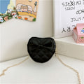 Miniatyrbillede 1 af 10: Piger Crossbody taske Børnehjerte håndtasker SORT black