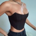 Miniatyrbilde 4 av 10: Ermeløs Top Off Shoulder Korsett SVART S black S